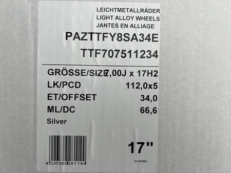 Felgi 17cali Vw Arteon CC Passat Alltrack Variant Scirocco Sharan