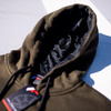 JR Unisex Zip Hoodie Logo Dark Olive Size M