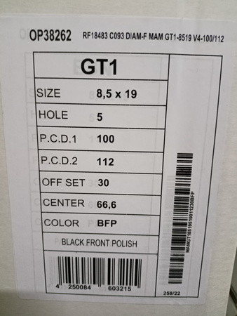 Felgi 19cali MAM Audi A3 S3 A4 A6 S4 S6 A5 S5 A8 5x112 ET30