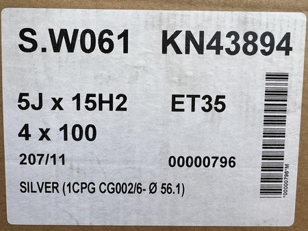 Felgi aluminiowe 15cali Mitsubishi i-MiEV 4x100 et35