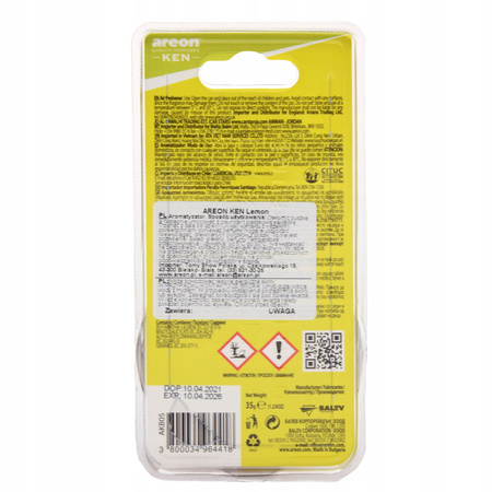 Areon - KEN Odświeżacz zapach puszka Lemon 60dni!