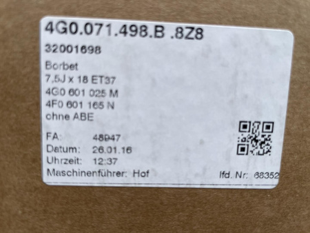 Oryginał Felga 18cali AUDI 4G0601025M A6 A4 7,5x18 5x112