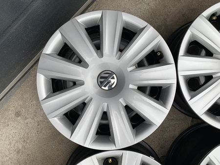 Oryginalne felgi stalowe + kołpaki 16 5x112 VW Sharan Tiguan Alahambra