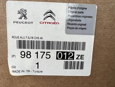 Oryginał Felgi 18cali Citroen C4 C5 Jumpy Berlingo SpaceTourer