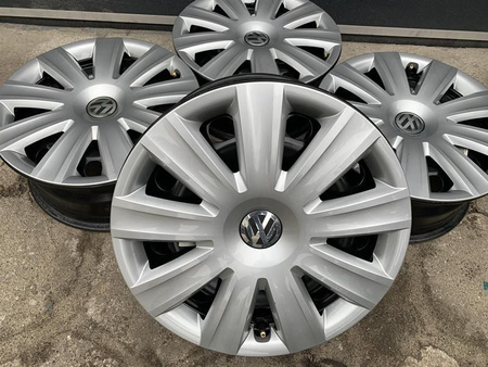 Oryginalne felgi stalowe + kołpaki 16 5x112 VW Sharan Tiguan Alahambra