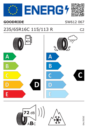 235/65R16C Goodride SW612 115/113R BUS opona zimowa montaż gratis