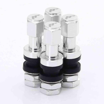 Set of Aluminum air valves JR v2 - SILVER + logo