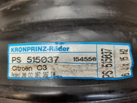 Felgi stalowe 15cali Peugeot 206 307 206cc Citroen C3 4x108