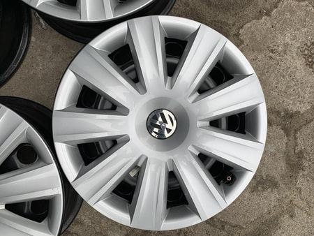 Oryginalne felgi stalowe + kołpaki 16 5x112 VW Sharan Tiguan Alahambra