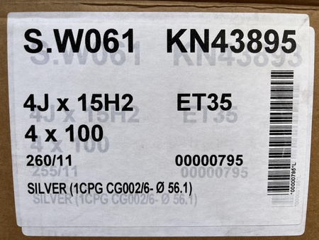 Felgi aluminiowe 15cali Mitsubishi i-MiEV 4x100 et35